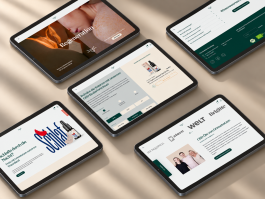 Responsives Webdesign für die Selfcare-Marke Grinsekatzen – Tablet-Mockups zeigen verschiedene Seiten des Onlineshops mit individuellem Corporate Design und Produktdarstellungen.