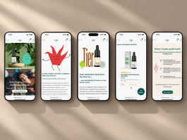 Responsives Webdesign für die Selfcare-Marke Grinsekatzen – Tablet-Mockups zeigen verschiedene Seiten des Onlineshops mit individuellem Corporate Design und Produktdarstellungen.